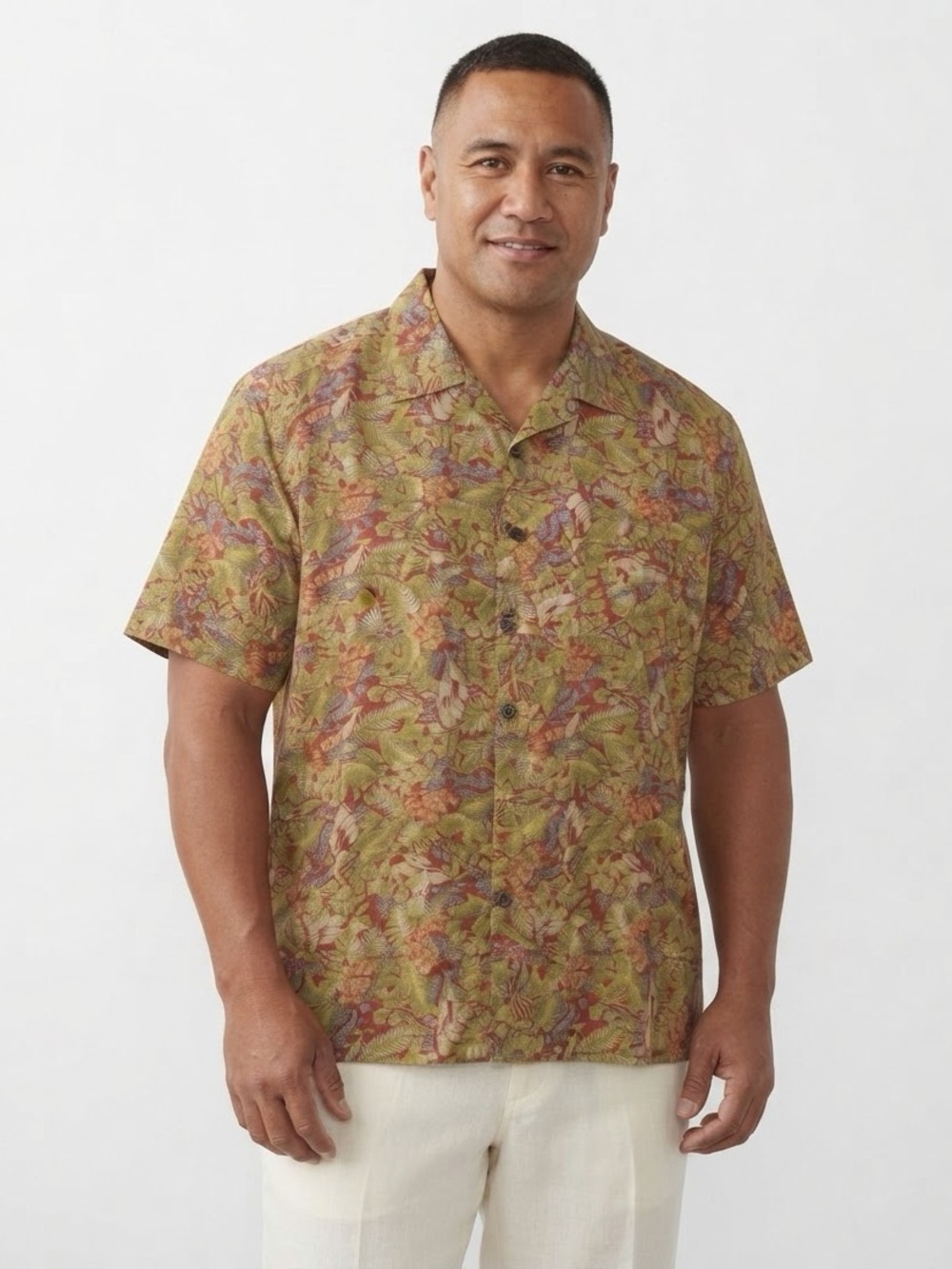 Tori Richard Honolulu 100% Cotton Lawn Tropical Floral Aloha Shirt Men’s M USA